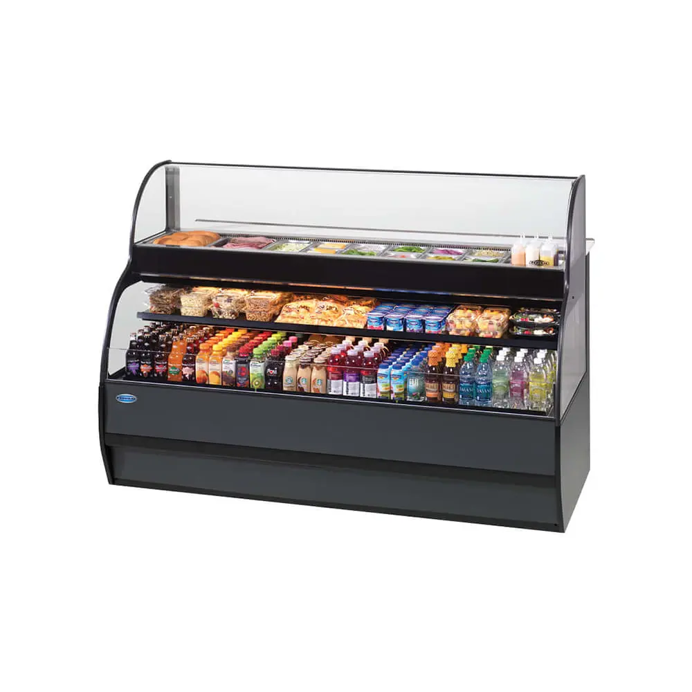 Federal SSRSP-7752 77" Horizontal Open Air Cooler & Prep Table W/ (3) Levels, 230v/1ph