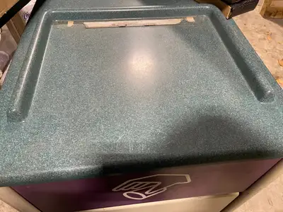 Used Falcon Restaurant Supply Used 22" X 43" Composite Trash Can With Tray Storage and Caster Wheels Bins Illinois US | Falcon Restaurant Supply #1375659