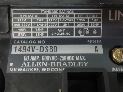 USED ALLEN BRADLEY 1494V-DS60 SER A