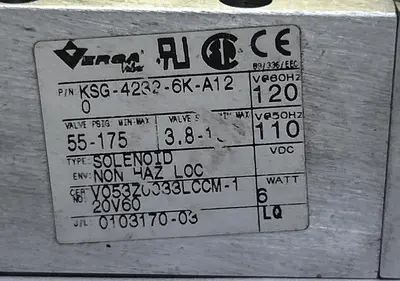Used VERSA KSG-4232-6K-A12 Solenoid Valves | Surplus Asset Holdings #1204261