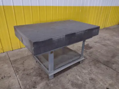36" X 24" X 8" STARRETT BLACK PRECISION INSPECTION GRANITE SURFACE PLATE WITH STAND: STOCK 23106
