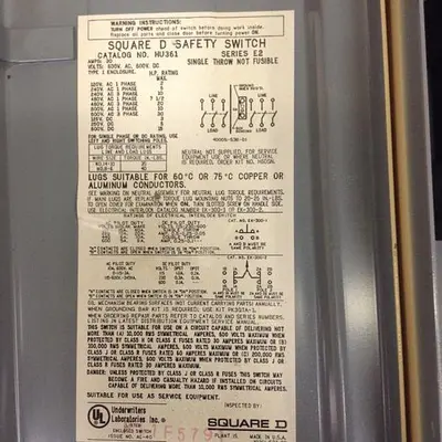 USED SQUARE D HU361E2