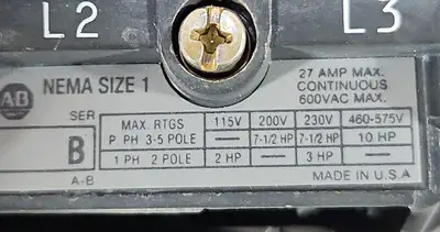USED Allen-Bradley 509-B0D-9