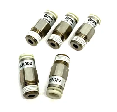 USED SMC STRAIGHT CHECK VALVE FITTING, ONE-TOUCH TUBE TO MALE THREAD