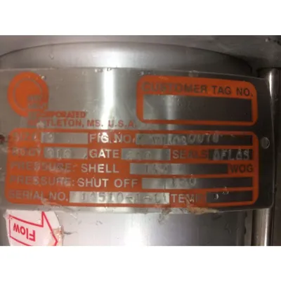 Used 3" Wey Stainless Steel Knife Gate Valve