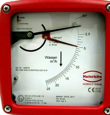 NEW HEINRICHS BGF-S50-321BUPO0-0-S21-0-H FLOW METER FA.1109555/1.4571 BT446 TP63