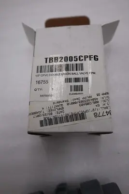 HAYWARD TBB2005CPFG 1/2" CPVC True Union Ball Valve Socket/Threaded STK H876A