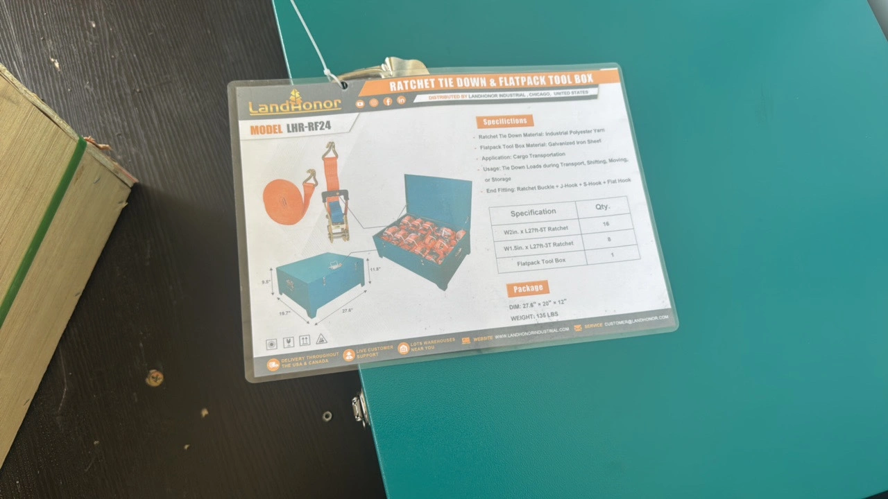 Ratchet Tie Down & Flatpack Tool Box	Landhonor	2025	Unused	LHR-RF24
