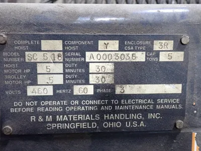 USED R & M MATERIALS HANDLING INC. SC 518