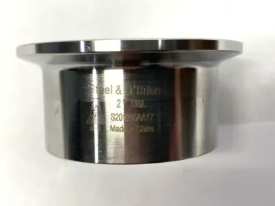 USED STEEL & O'BRIEN PIPE FITTING STAINLESS STEEL 316L 17/20" ID X 2" OD