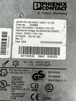 Used PHOENIX CONTACT QUINT-PS-100-240/24DC/10 Miscellaneous Equipment (Electrical & Power) Ohio US | Surplus Asset Holdings #1507109