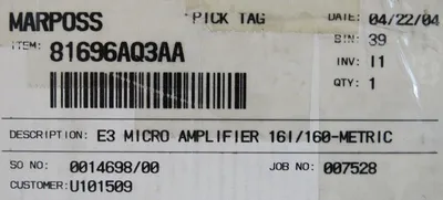 NEW MARPOSS 81696AQ3AA AMPLIFIER MICRO E3 161/160-METRIC