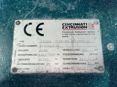 Cincinnati Argos 112P-65-20-1150-UL Extruder Counter-Rotating Twin Screw | Perry Equipment (2)