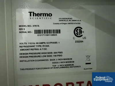 USED Thermo Scientific Thermo Scientific Refrigerator, Model 3767A