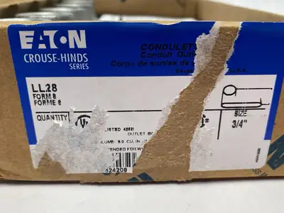 New | in-Stock Eaton Crouse-Hinds Condulet Form 8 Conduit Outlet Body LL Shape 3/4" 5-PACK Electrical Fittings Michigan US | Maverick Industrial Sales #1509693