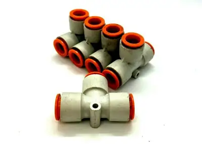 KQ2T13-00A | SMC  Union Tee 1/2" Push-to Connect Fitting LOT OF 5 - Used