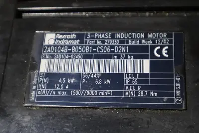 Rexroth Indramat 2AD104B-B050B4-CS06-D2N1 Servo Motor STOCK S695