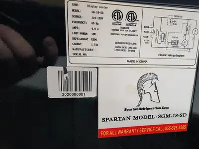 New | in-Stock Spartan New Spartan SGM-18-SD Reach-In Refrigerator Merchandiser Display Refrigerators Illinois US | Falcon Restaurant Supply #1376779