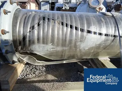 USED Chem Flowtronics 160 Sq Ft QVF Corning Coil Condenser, 316L S/S, 150#