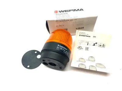 USED WERMA PERMANENT LED BEACON BM 24V AC/DC YELLOW