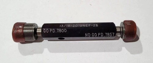 13/16-20 UNEF-2B GO & NO GO Thread Plug Gages GO P.D. .7800 & NOGO PD .7857