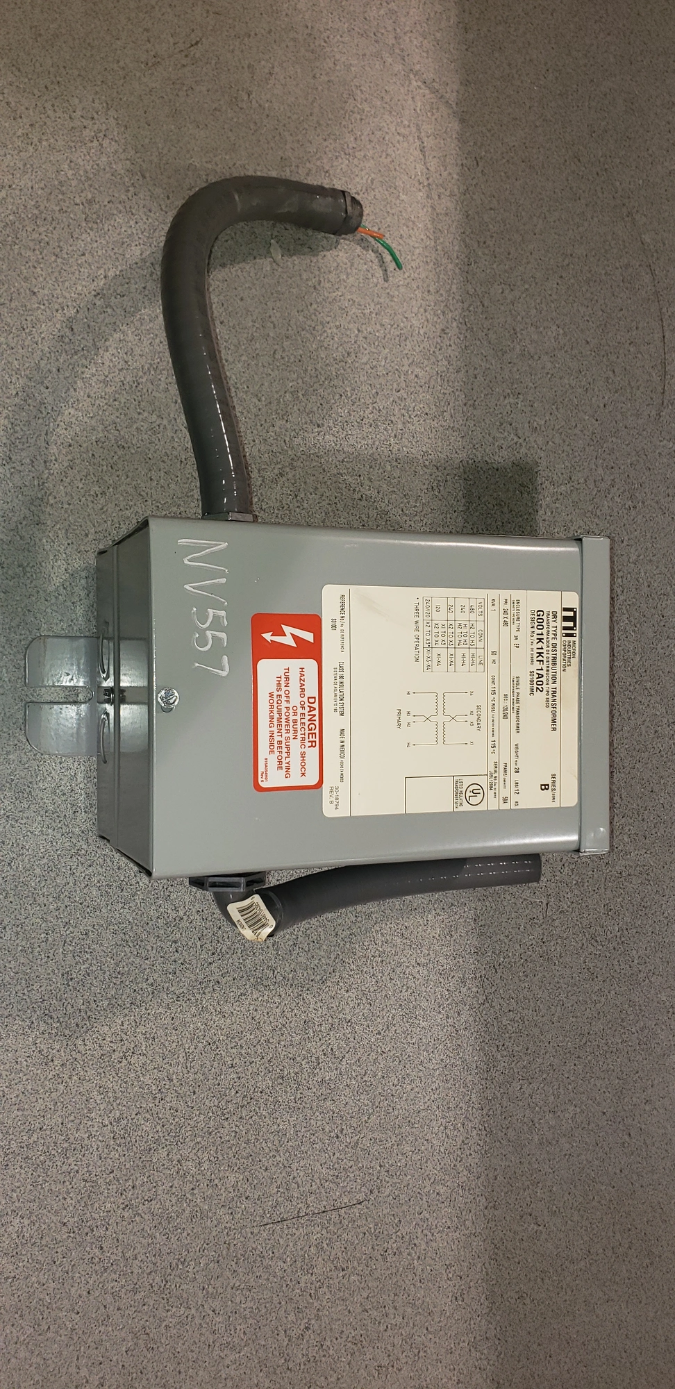 Micron Industries G001K1KF1A02 Dry Type Distribution Transformer