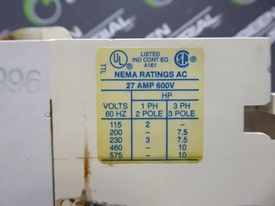Cutler-Hammer AN16BN0 Motor Starter Ser.B1 18A 5HP 600V Small Chip on Relay Used