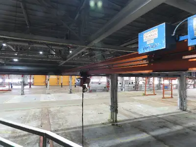 Cleveland Tramrail P&H 2 Ton Single Girder Underhung Bridge Crane 45' 10" Span