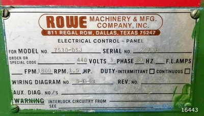 USED ROWE 7530-DSJ