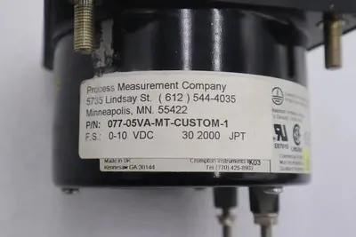 PROCESS MEASUREMENT COMPANY 077-05VA-MT-CUSTOM-1 #K-571A