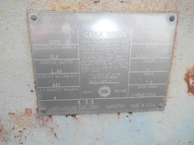 Westinghouse Gear Reducer S15E