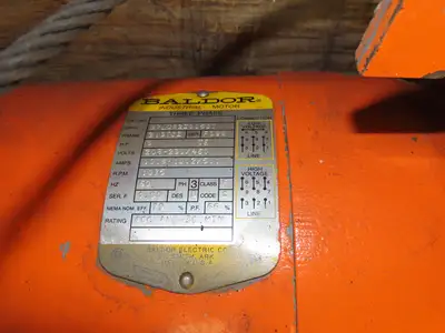 Saturn Engineering 1 1/2 Ton Electric Cable Hoist 15'Lift 20FPM Curved Beam 460V