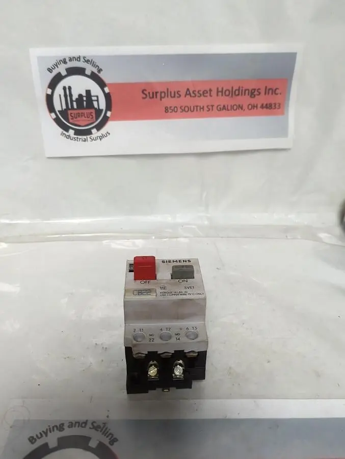 Used SIEMENS 3VE1010-2H Industrial Controls Ohio US | Surplus Asset Holdings #1412764