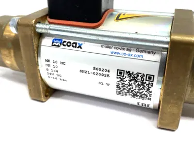 USED COAX DIRECT ACTING COAXIAL VALVE 2/2-WAY MK-10-NC-DN10-G1/4-24VDC