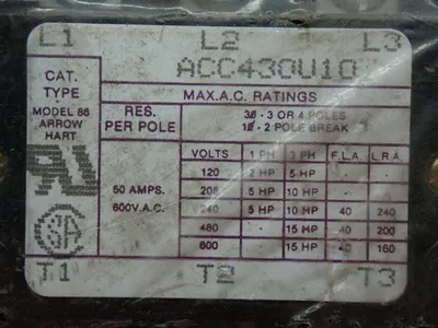 Used ARROW HART ACC430U10 PLC Contactors Ohio US | HGR 24 #884233