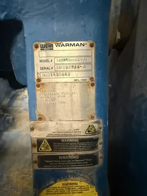 Used WARMAN 142FFXUCCCMM224 Pumps South Carolina US | Yellow Tag Capital Recovery #1328089