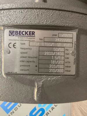 Used BECKER SV 8.190/1-01 Vacuum Pumps South Carolina US | ESS Industrial Equipment Sales #1280871