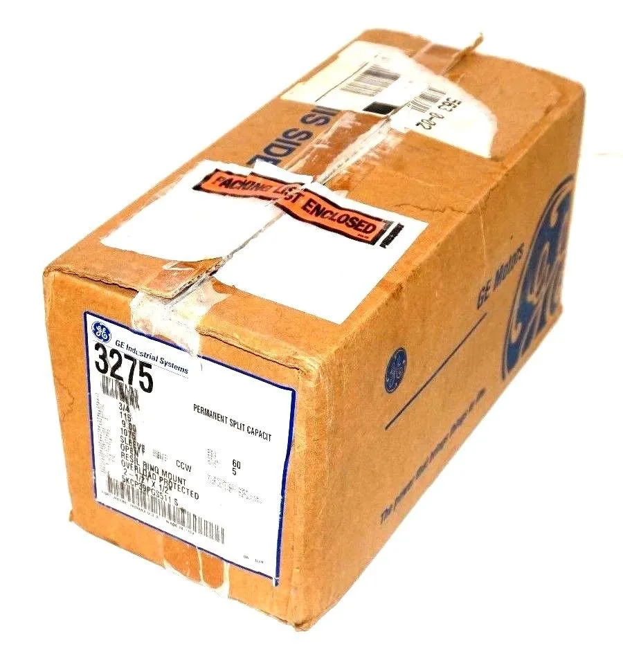 NEW GENERAL ELECTRIC 3275 THERMO PROTECTED MOTOR 115V, 3/4HP, 1075RPM