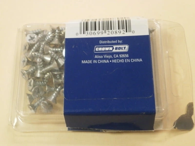 Crown Bolt 20892 New Zinc #8 X 1/2" Flat-Head Wood Screws (QTY 79)