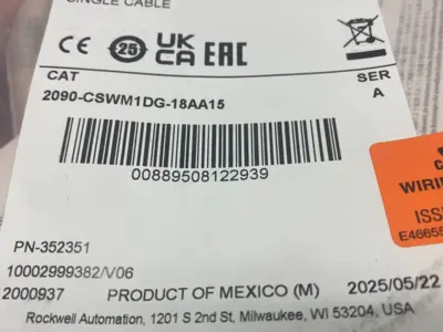 NEW ALLEN-BRADLEY SER. A KINETIX CONNECTION CABLE 15M NON-FLEX