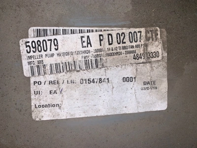 Back Pull Out for Turbo Fan ABB Flakt #1 and #2 ; Rebuilt Storeroom Spare