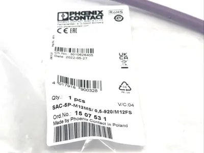 NEW PHOENIX CONTACT 1507531, SAC-5P-M12MS/ 0,5-920/M12FS
