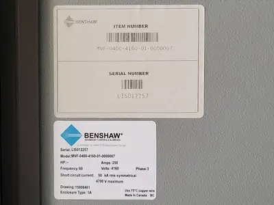 USED BENSHAW MVF-0400-4160-01-0000007
