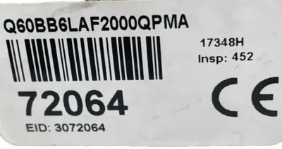 NEW BANNER ENGINEERING Q60BB6LAF2000QPMA CLASS 2 OPTICAL SENSOR