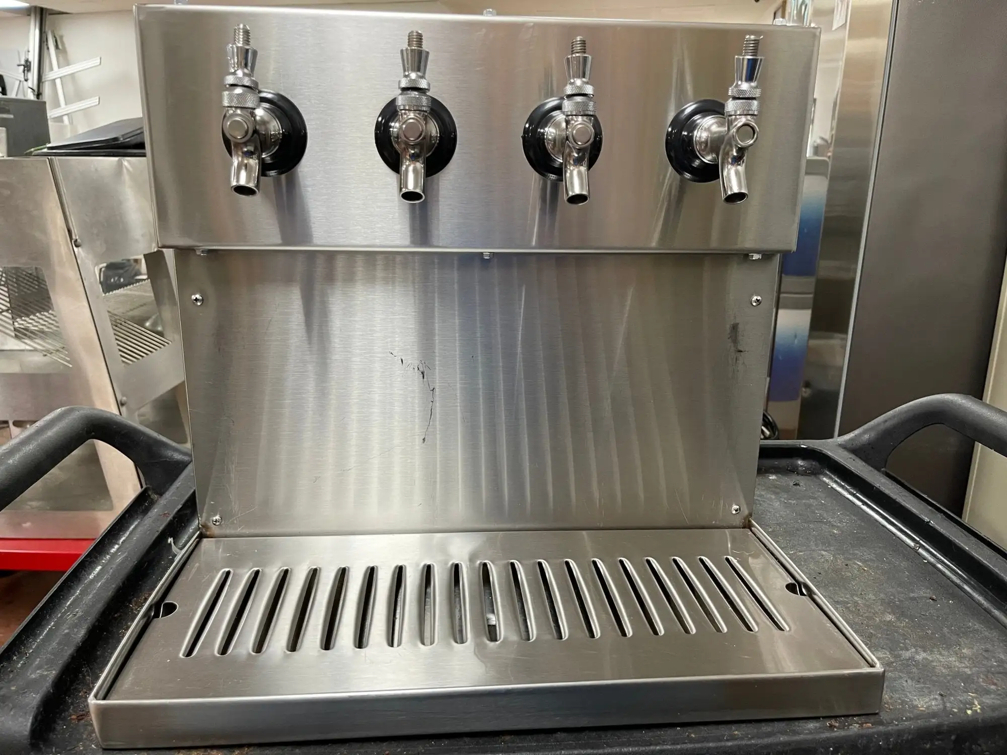 Used Falcon Restaurant Supply Used Stainless Steel 4 Tap Wall Mount Beer Dispenser with Drain Beer Equipment Illinois US | Falcon Restaurant Supply #1376119