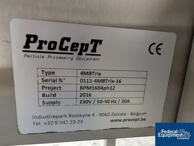USED Pro-C-epT ProCepT Spray Dryer System, Type 4M8-TriX, S/S