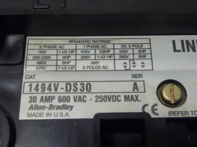 USED ALLEN BRADLEY 1494V-DS30 SER A