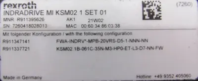 USED REXROTH R911395626 INDRADRIVE MI KSM02.1 SET 01 R911347141 R911337721