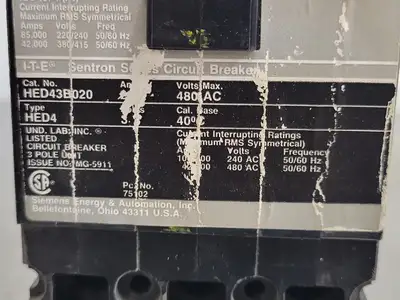 Used ITE HED43B020 Switchgears British Columbia CA | Lenmark #241679