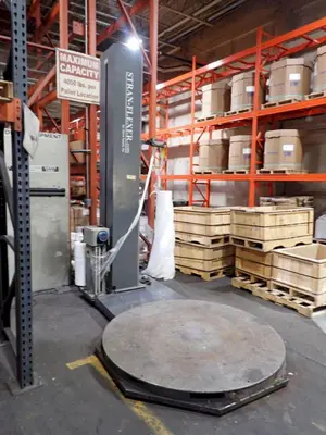 4,000 LBS X 50" X 50" X 98" H STRAN-FLEXER SCALE PACKAGE PALLET SHRINK WRAPPER: YOBRO #24286